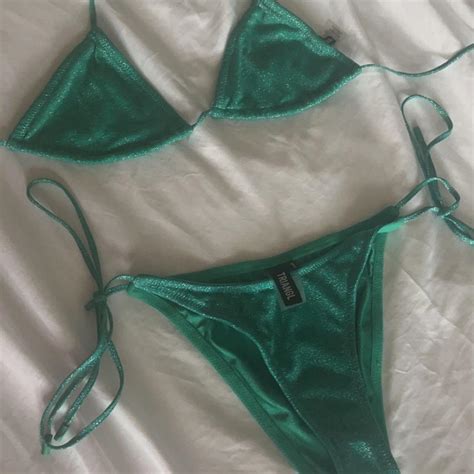 Triangl Vinca Jaded Sparkle Bikini Top Size Medium Depop