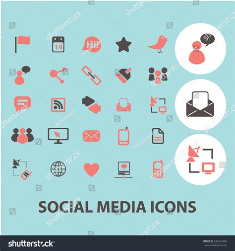 Social Media Concept Icons Symbols On Royalty Free Stock Vector 330413699