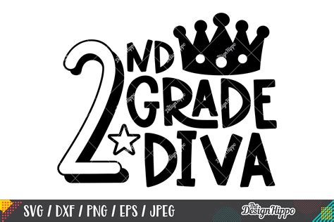 2nd Grade Diva Back To School Svg Dxf Png Cricut Cut Files 287427