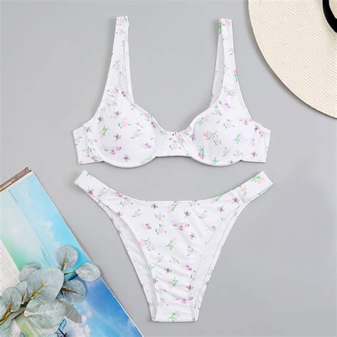 Idall Bikini Sets Bathing Suit Women Print Bikini Set Swimming Two