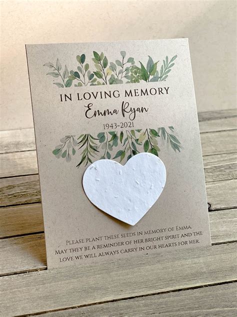 Memorial Cards In Loving Memory Forget Me Nots Plantable Seed Favor