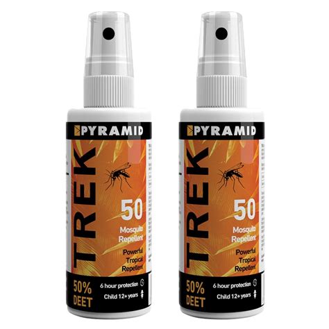 Pyramid Trek 50 Maximum Strength Deet Insect Mosquito Repellent Deet Spray 60ml 2 Bottles