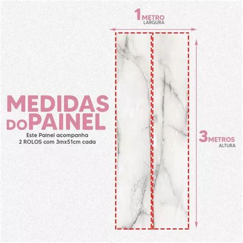 Papel De Parede Painel D M Rmore Carrara Branco Vinil M Mercadolivre