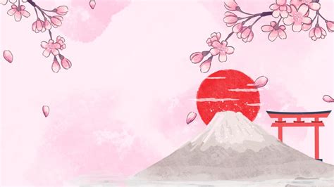 Fondo Festival De La Bandera De Japón Del Monte Fuji De Dibujos