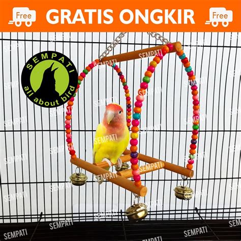 Jual Ayunan Burung Mute Lonceng Model Kerangka Sangkar Kandang Untulan