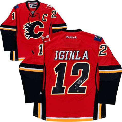 Jarome Iginla Autographed Calgary Flames Reebok Jersey Whof 20