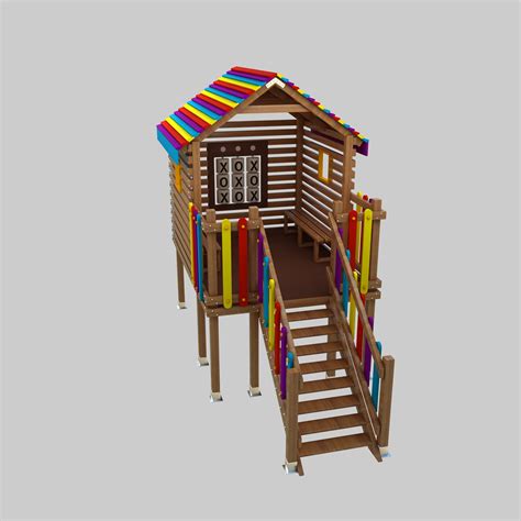 Parque Infantil Colorido De Madera Modelo D Ds Blend Dae Fbx