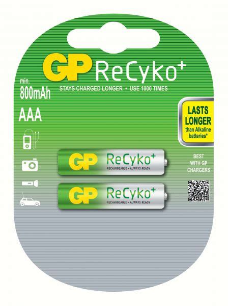 Аккумуляторы Gp Batteries Aaa R03 850mah Nimh 2шт Recyko Gp85aaahcb