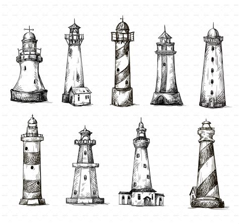 Lighthouses Lighthouse Drawing Lighthouse Painting Lighthouse Sketch