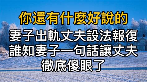 “你還有什麼好說的！”妻子出軌後丈夫想方設法報復，誰知妻子一句話讓丈夫徹底傻眼了。真實故事 ｜都市男女｜情感｜男閨蜜｜妻子出軌｜楓林情感 Youtube