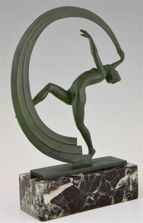 Bacchanale Art Deco Sculpture Of A Nude Scarf Dancer Deconamic