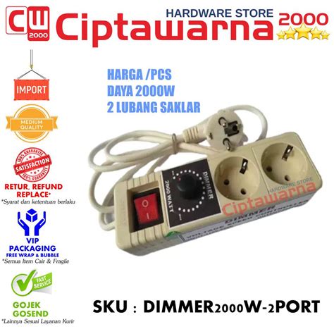 Jual Dimmer Ac 2000w 2000 Watt Pengatur Kecepatan Dinamo Bor Gerinda 2 Port Shopee Indonesia