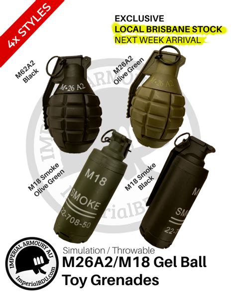 M26a2 M18 Simulation Grenades Gel Blaster Impact Grenade Australia