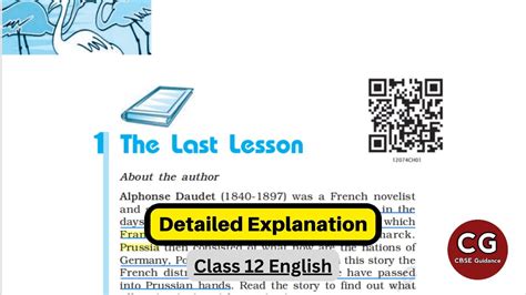 The Last Lesson Class 12 English Detailed Explanation Youtube