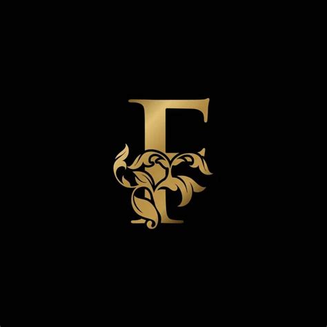 Golden Floral Letter Logo Icon Luxury Alphabet Font Initial Vector