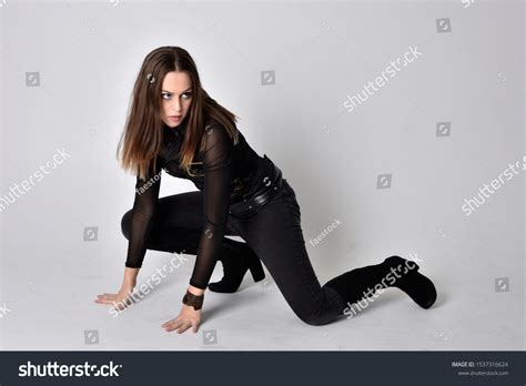 Full Length Portrait Pretty Brunette Woman Stock Photo 1537316624 Shutterstock