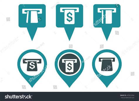 Atm Map Marker Vector Icons Pictogram Stock Vector Royalty Free