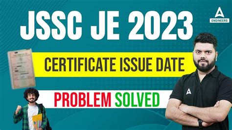 Jssc Je Certificate Issue Jssc Je Form Fill Up Youtube