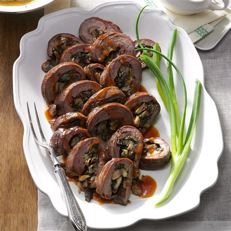 Mushroom Stuffed Flank Steak Roll Recipe Taste Of Home