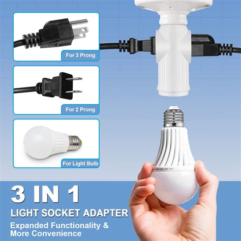 Buy Light Socket To Plug Adapter 3 Pack Light Bulb Outlet Socket