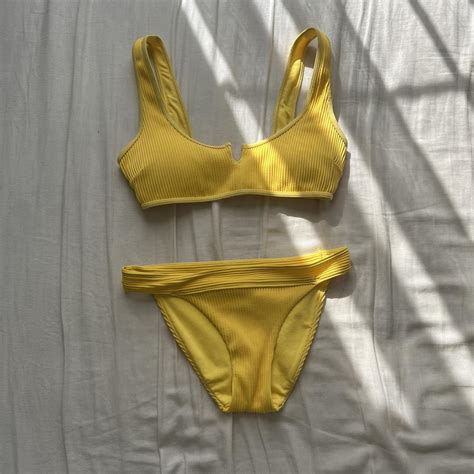 Yellow Hollister Swim Bikini Top Worn Two Or Three Depop