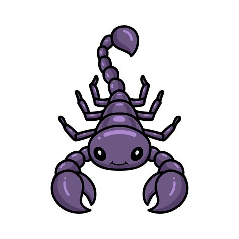 Cute purple scorpion cartoon character 13210061 Vector Art at Vecteezy