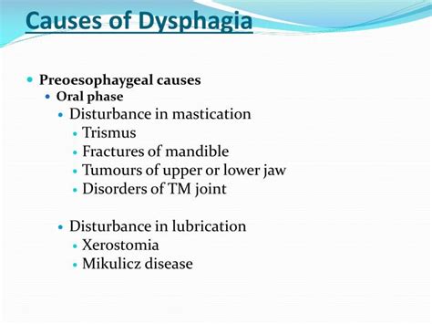 Causes Of Dysphagia