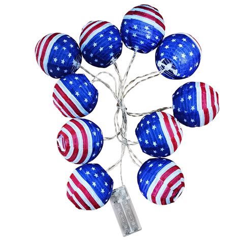 Xchenda Decoration String Light Independence Day Battery Box Led String Lights American Flag 7