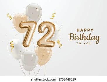 Happy 72th Birthday Gold Foil Balloon Stock Vector (Royalty Free ...