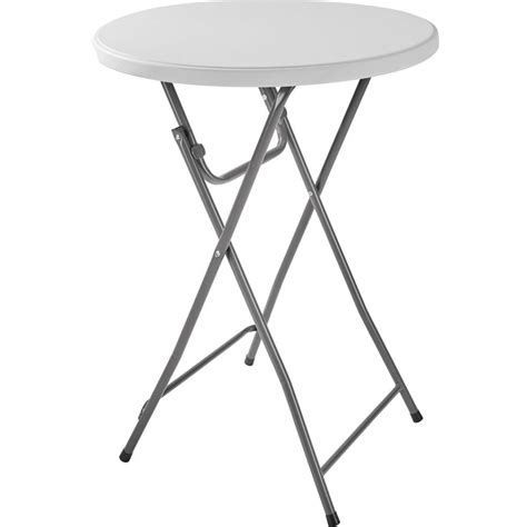 Table Mange Debout Pliant Rabattable Pratique Diam Tre Cm Blanc