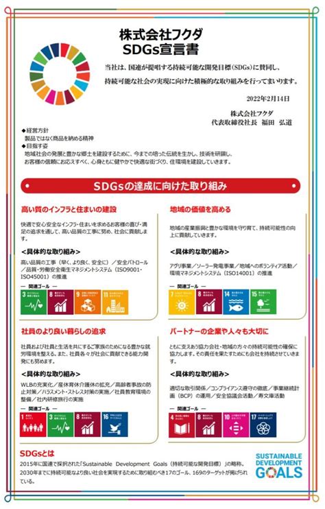 株式会社フクダ が「sdgs宣言」を策定し公表、山陰合同銀行の「ごうぎん Sdgs 経営応援サービス」を活用 Voix Sdgs