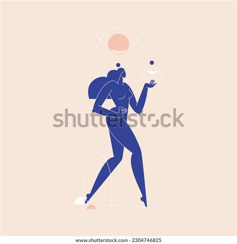 Contemporary Woman Silhouette Vector Illustration Nude Stock Vector Royalty Free