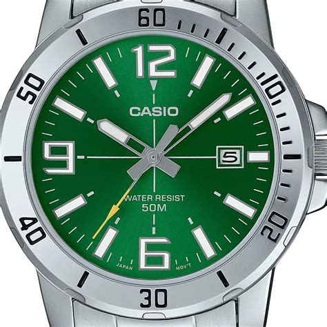 Casio Enticer Mtp Vd D Bvdf Green Dial Men S Watch