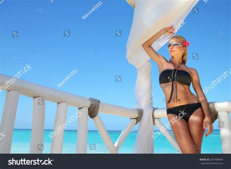Sexy Model Elegant Bikini On Suntanned Stock Photo 324798944 Shutterstock