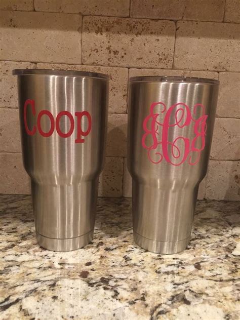 Decal For Yeti Rambler Tumbler Personalized Monogram