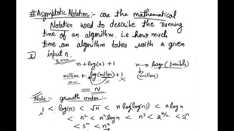 Asymptotic Notation Time Complexity Growth Order Function