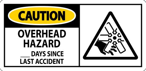 Caution Sign Overhead Hazard Days Since Last Accident 29843557 Vector