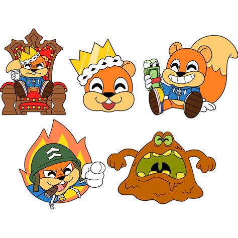 Conker's Bad Fur Day Pin Set of 5 - Entertainment Earth