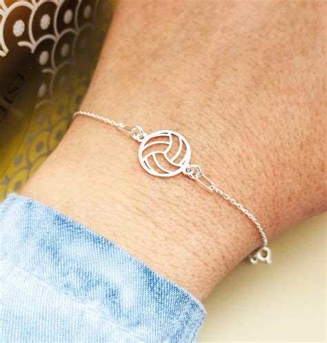 Silver VOLLEYBALL Bracelet Silver Ball Bracelet Sports Etsy