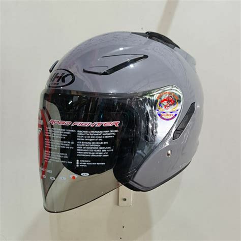 Jual HELM NHK R1 SINGLE VISOR LIGH SMOKE DIM GREY GLOSSY Shopee Indonesia