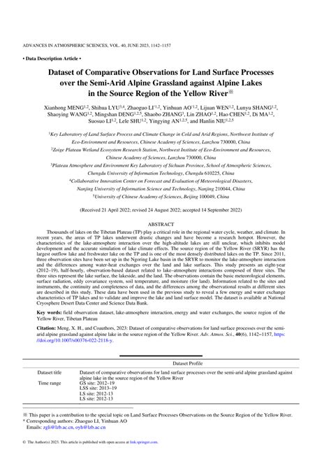 PDF Dataset Of Comparative Observations For Land Surface Processes