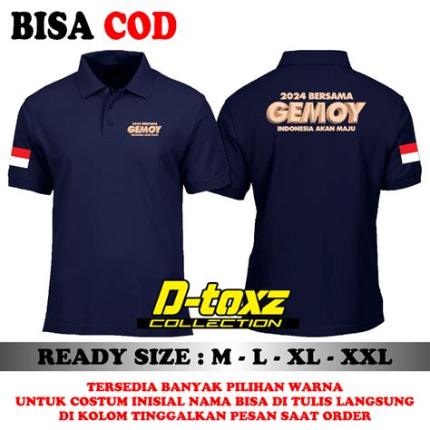 Jual POLOSHIRT KAOS POLO GEMOY 2024 BERSAMA PRABOWO GIBRAN KAOS