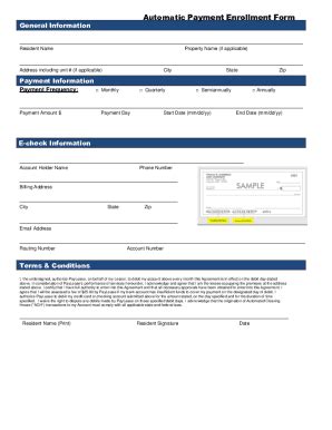 Fillable Online AUTO PAY Enrollment Form And Authorization Agreement