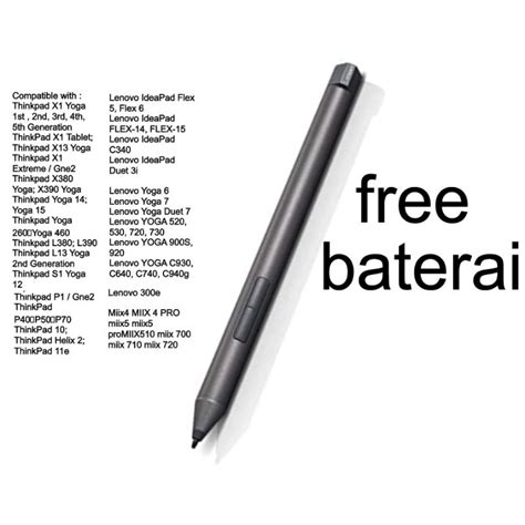 Jual Lenovo Digital Stylus Pen Original For Ideapad Free Baterai