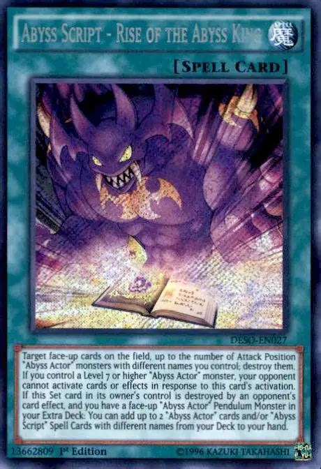 Yugioh Destiny Soldiers Single Card Secret Rare Abyss Script Rise Of The Abyss King Deso En027