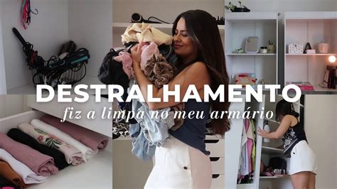 VLOG Destralhamento desapego e organização Tirando roupas produtos