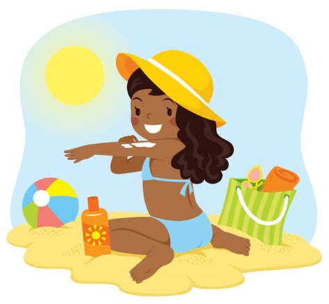 African American Putting On Sunscreen Stock Vectors Istock