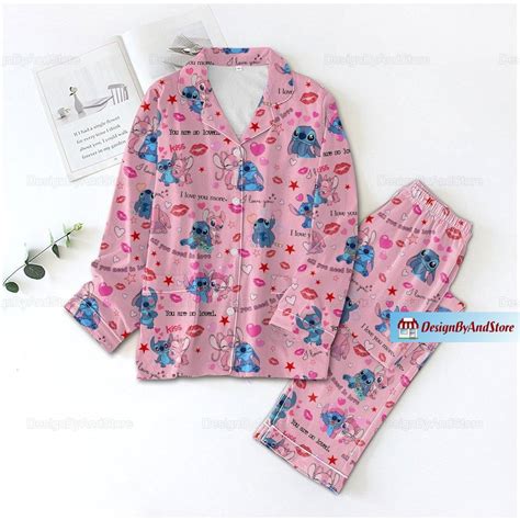 Disney Stitch Pajamas Set Stitch Angel Womens Pajamas Stitch Angel