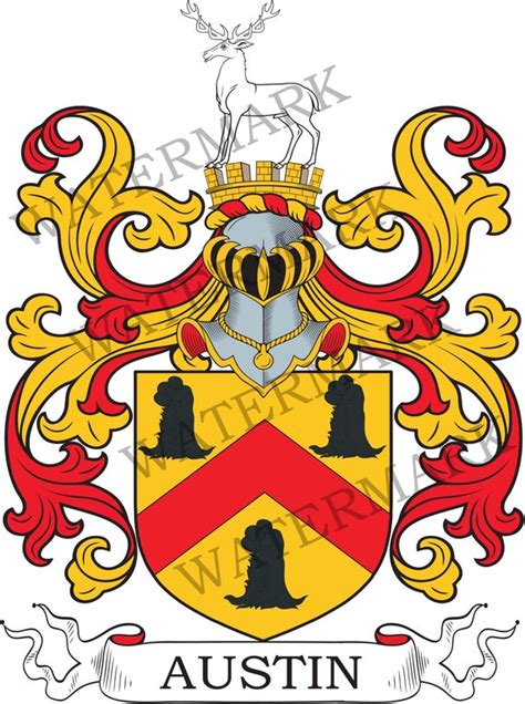 Austin Family Crest Digital Download Austin Coat of Arms - Etsy