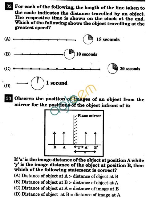 Nstse Solved Question Paper For Class Vii Physics Aglasem Schools